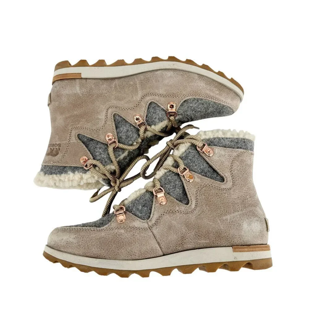 Sorel Sneakchic Alpine Waterproof Snow Rain Ice Cold Weather Boots Rose Gold 8